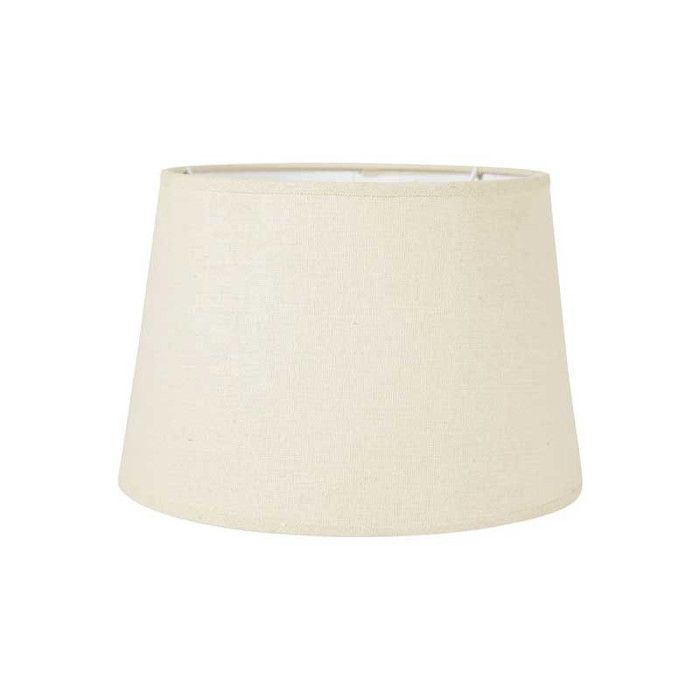 Abat-jour - Rond - Lin/Beige - Pour lampe - 27x18 5cm - Culot E27 avec réducteur Abat-jour - Rond - Lin/Beige - Pour lampe - 27x18 5cm - Culot E27 avec réducteur