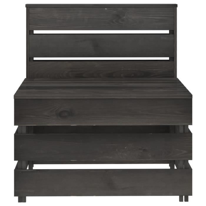 Sofa de jardin BINGO - Canapé central palette de jardin Gris Bois de pin imprégné Moderne desgin22414