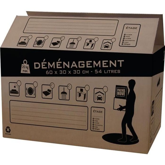 Carton Demenagement 54l Cdiscount Bricolage