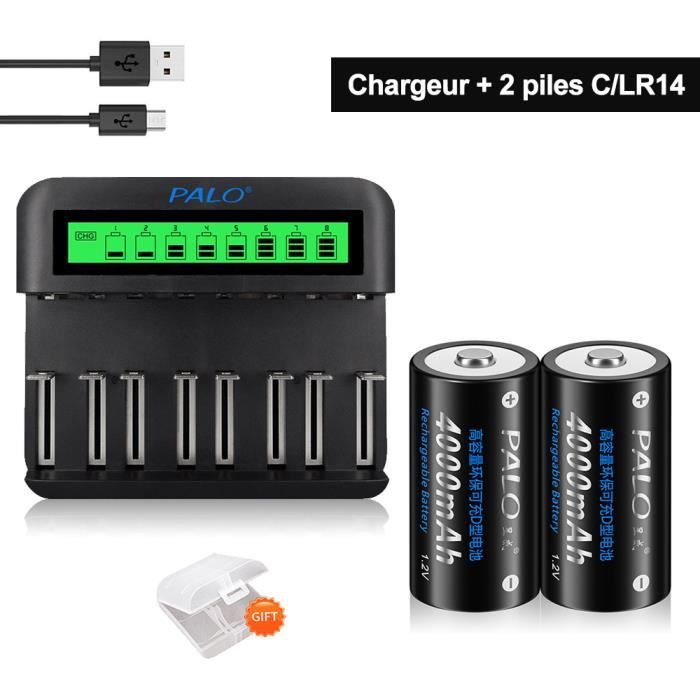 PALO Piles Rechargeables Baby C 1,5 V (Lot de 2) NiMH Batteries LR14 — free download