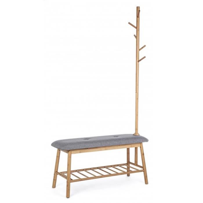Banc Avec Porte Manteau En Bambou L 90 X P 30 X H 165 Cm Achat Vente Banc Cdiscount