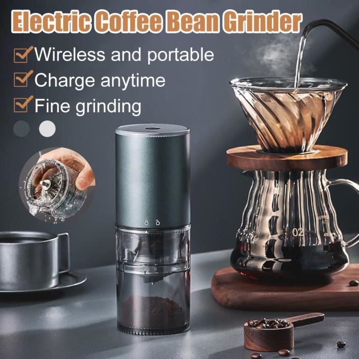 Moulin à café électrique en acier inoxydable, moulin à grains, chargement  USB, Machine à moudre le café