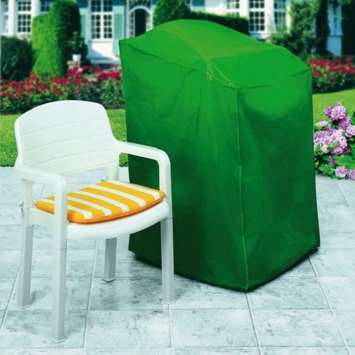 housse chaise de jardin imperméable et résistante - rayen - vert - 68x68x100 cm