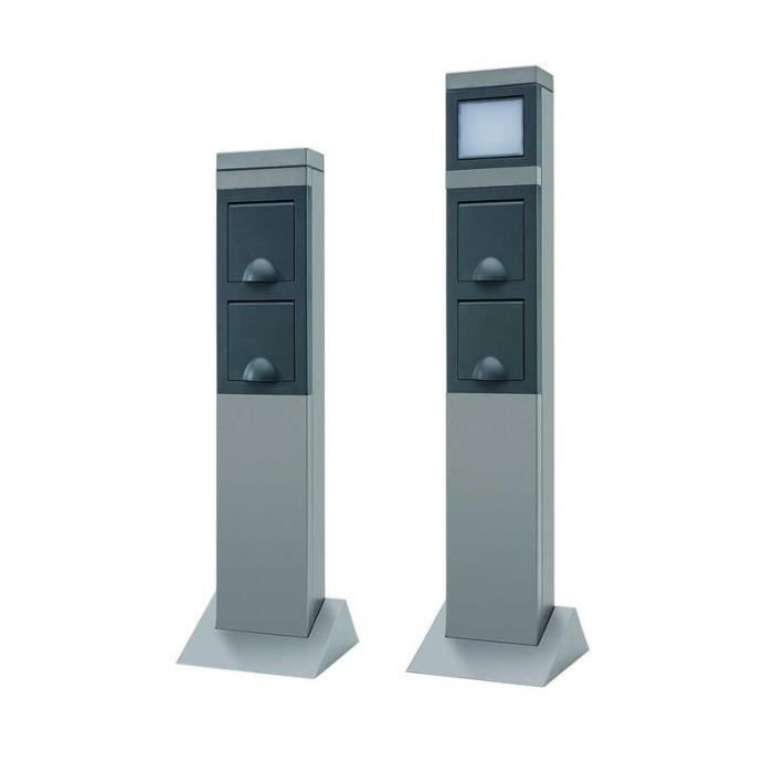 Colonne de prises de jardin - REV - Aluminium - 2 groupes - IP 44 - Prise multiple