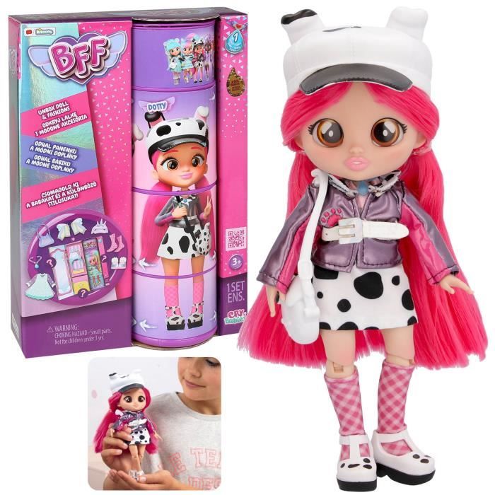 Poupée BFF Cry Babies - Jenna Avec Cheveux Longs 15 Cm, Vêtements En Tissu, 9 Accessoires, +3 Ans