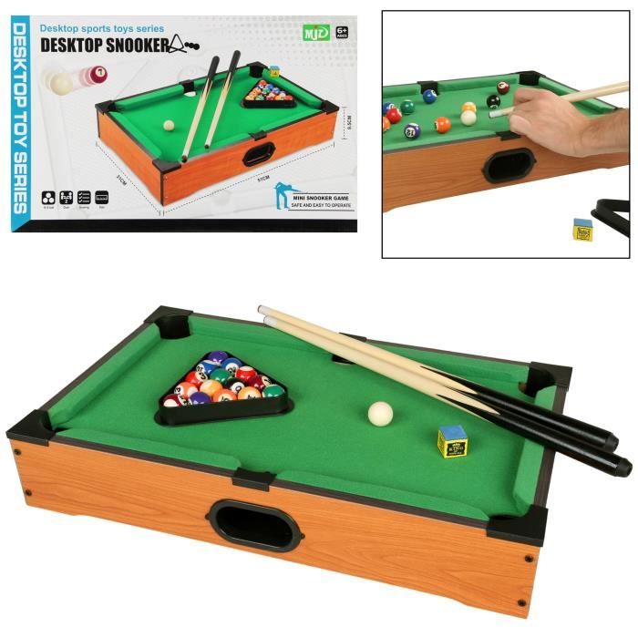 Sport One - Mini Billard Compact Avec Jambes En Bois - Table De Billard Transformable 69cm