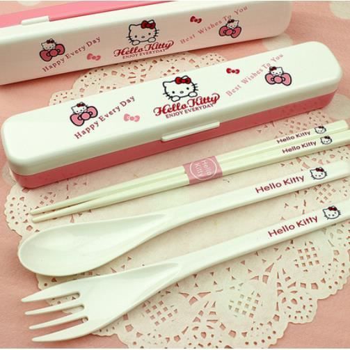 Hello Kitty set baguettes et cuilerre Sweety pink