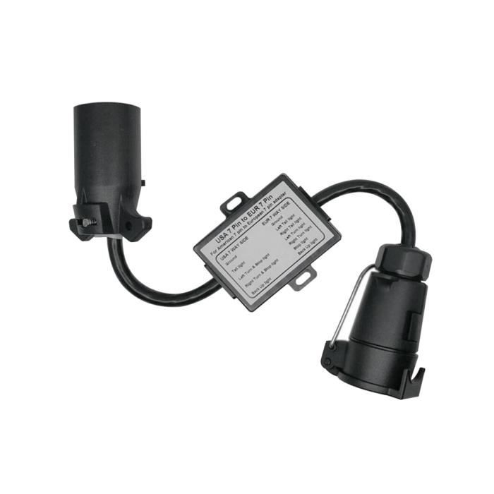 Adaptateur Remorque 4 à 7 Broches – Conversion Prise US 4 Broches Vers Prise EU 7 Broches, Plug-and-play