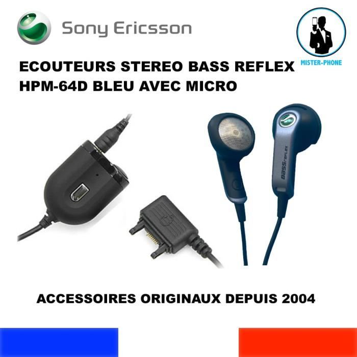 Original Sony écouteurs intra-auriculaires stéréo Headset - avec appels et  microphone pour Sony Téléphones Mobiles avec jack 3,5 mm