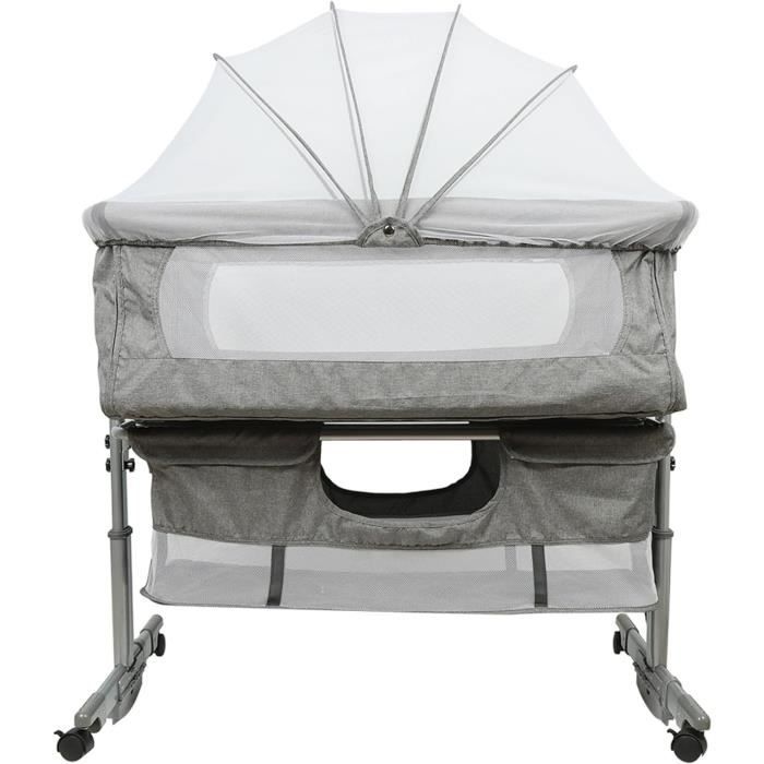 Doublure Couffin Clair De Lune - 104x72cm, Gris, Tissu Doux - Pour Panier En Osier/Palmier