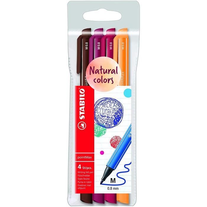 Pochette 4 stylos-feutres pointMax Edition Nature - nuances VOLCAN