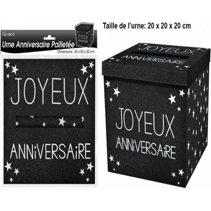 Urne Anniversaire Noire Pailletee Cdiscount Maison Urne Anniversaire Noire Pailletee Cdiscount Maison