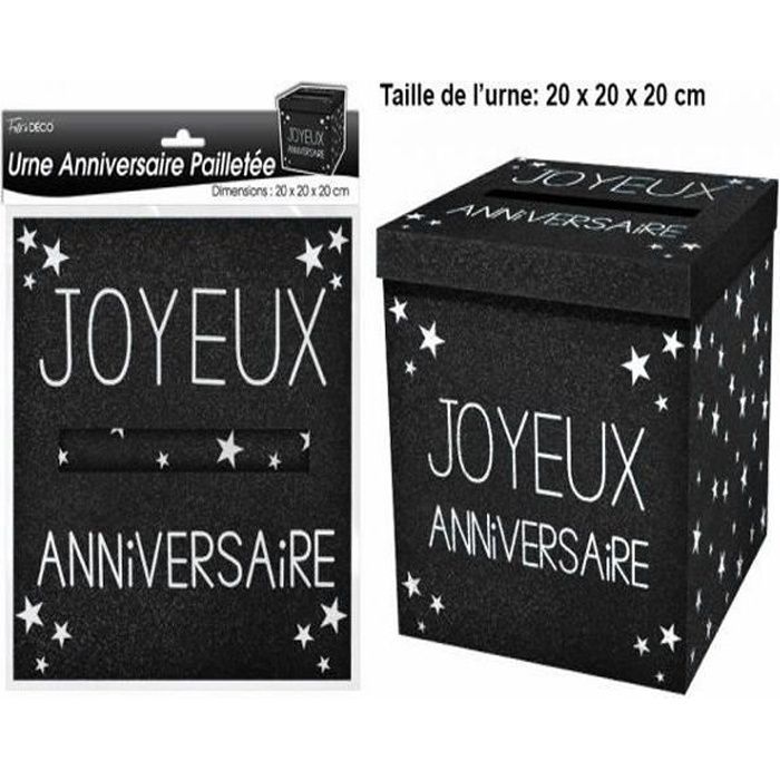 Urne anniversaire noir et or