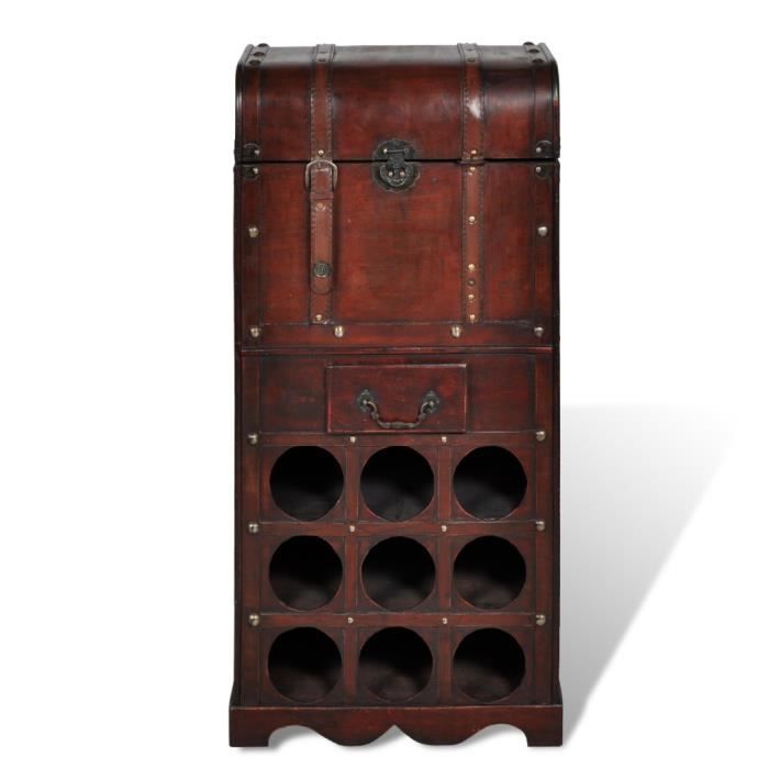 Etagere De Rangement Casier A Vin En Bois Pour 9 Bouteilles Buffet