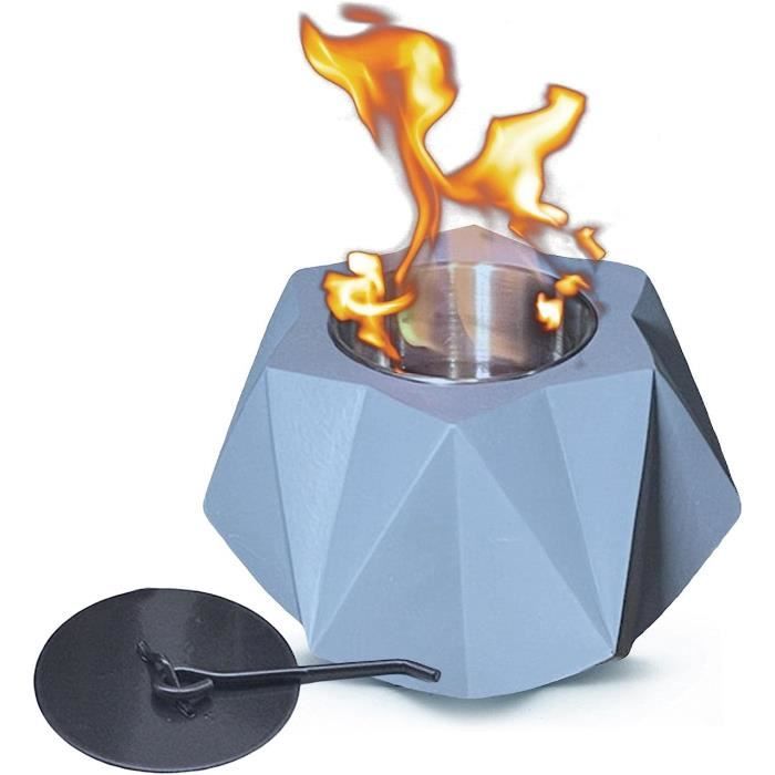 Brasero De Table Bioéthanol - 35 Cm De Haut - Verre Trempé, Acier Inox - Décoration Intérieure Et Extérieure