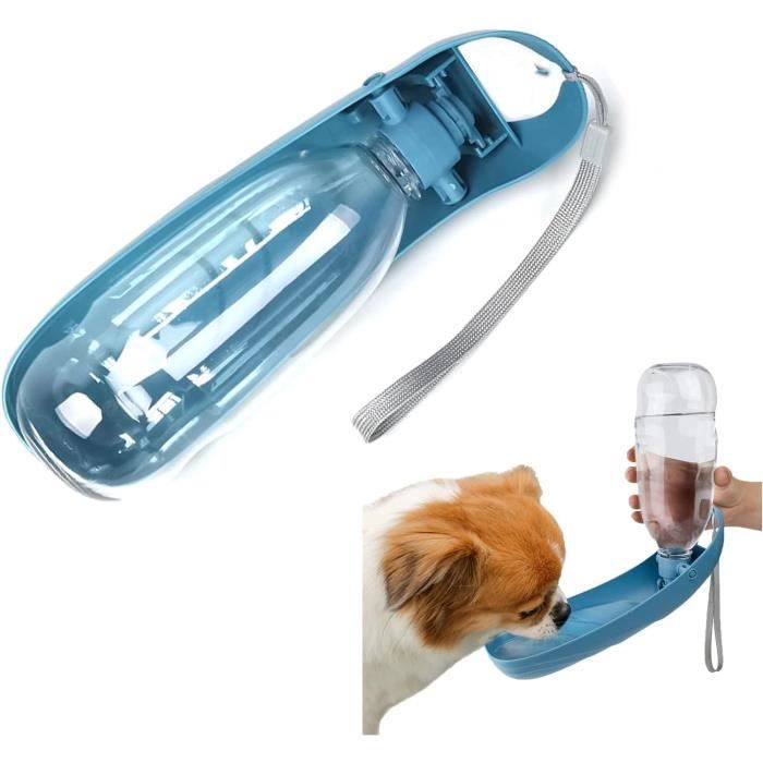 Gourde Portable Pour Chien 500 Ml - Avec Bol Intégré, Pliable, étanche - Idéale Promenades Et Voyages