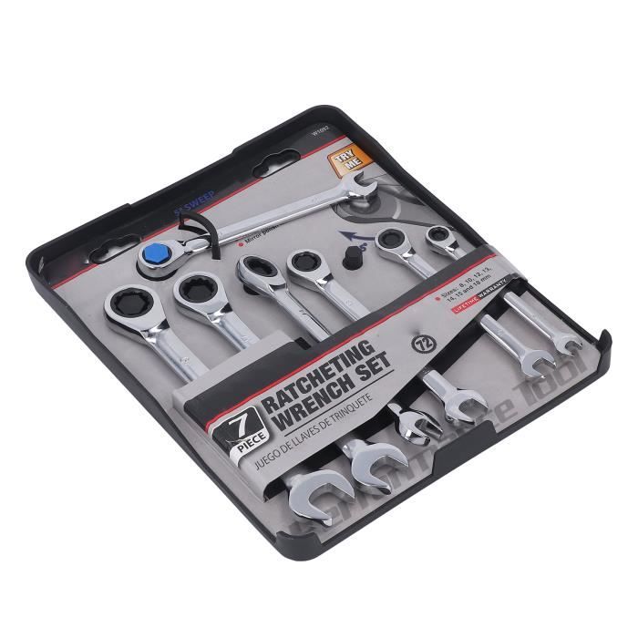 PULITUO Jeu de clés à cliquet électriques à col rallongé 12 V 3/8 avec 2 batteries de 2,0 Ah et charge rapide, cliquet sans fil 300 tr/min avec 10 inserts