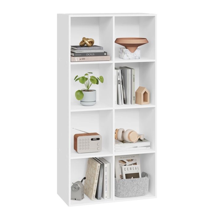 IDMARKET Etagère Bibliothèque COLETTE Avec 11 Compartiments Blanc H.143