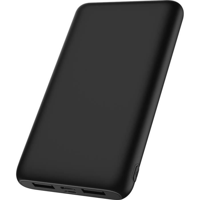 Powerbank USB AplusAplusC 10000mAh FastCharge plus C&acirc;ble USB A/USB C WOW Noir 
