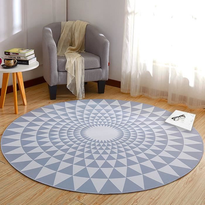 Tapis Rond Salon Chambre F180cm Grand Tapis Simple Decoration