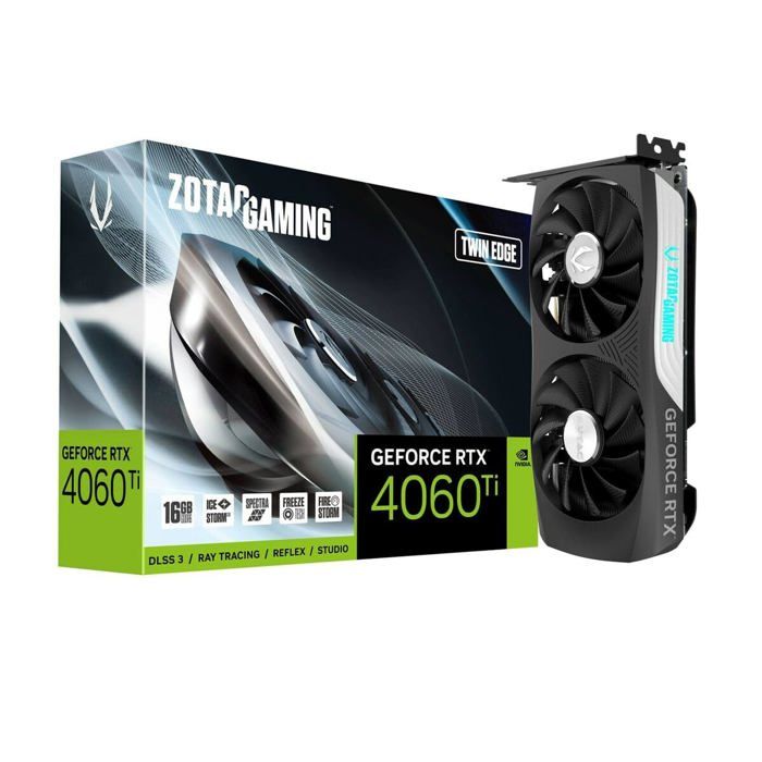 ZOTAC GeForce RTX 4060 Ti 16GB Twin Edge - 16 Go GDDR6 - HDMI-Tri DisplayPort - DLSS 3 - PCI Express (NVIDIA GeForce RTX 4060 Ti)