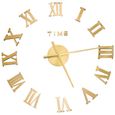 1531BEL® Horloge Murale Vintage Décoration Moderne Salon Chambre Silencieux 3D Design moderne Doré 100 cm XXL-1