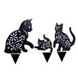 VGEBY Ensemble de 3 piquets décoratifs en métal pour jardin avec silhouette de chat - Décoration de jardin pour terrain extérieur-1