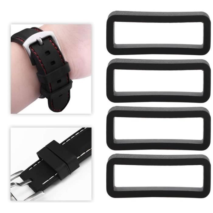 Lot De 2 Boucles De Bracelet Montre En Silicone | 18-24mm | Anti-Déverrouillage | Pour Montres Connectées Et Classiques