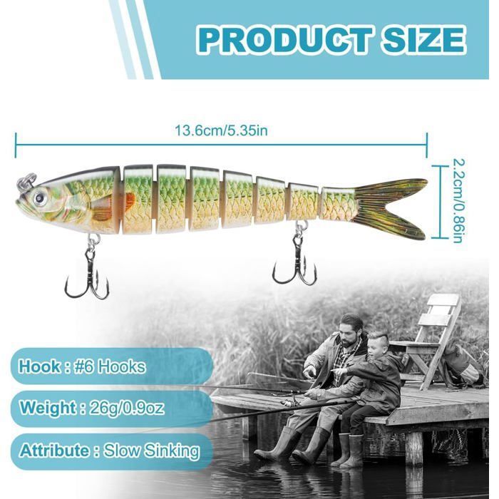 Appâts de pêche, ensemble de 10 pièces leurre bionique, appâts en caoutchouc