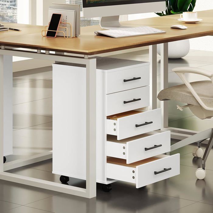 FineBuy Caisson de Bureau 33x60x38 cm Placard de Rangement Mobile