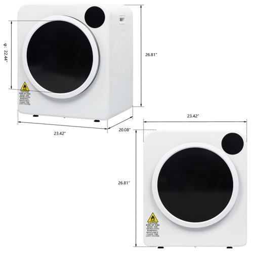 Sèche-linge-Sèche-linge portable pour maison ou appartement 13,2 lb 6  kg-Avec affichage LED- Blanc - Cdiscount Electroménager