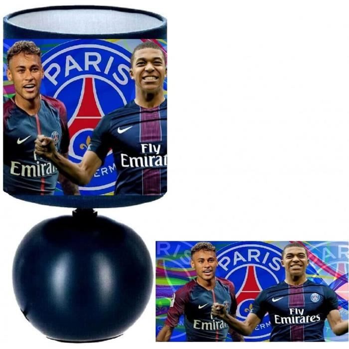 Lampe de chevet Foot K Mbappe et Neymar PSG - création artisanale