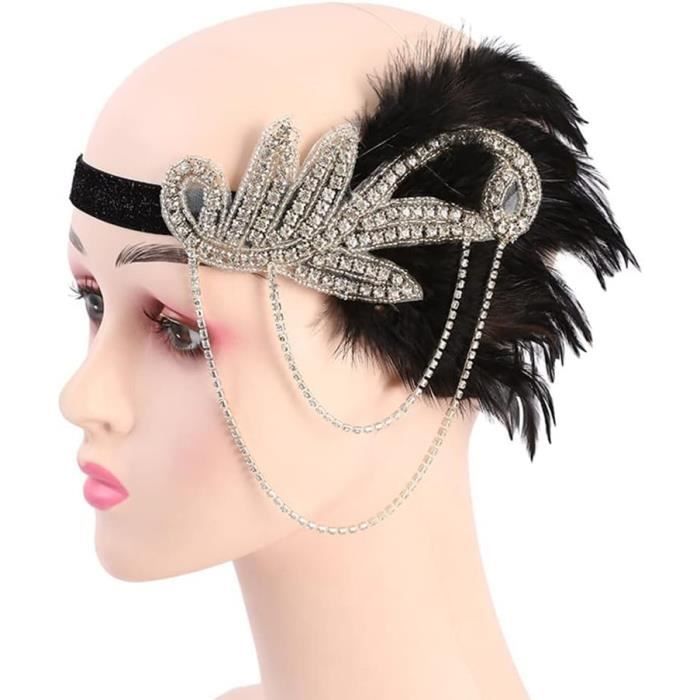 Bandeau Gatsby Années 20 Yvmew – Cristal Strass Et Perles, Élastique, Style Vintage, Pour Mariage, Soirée Thématique, Fêtes, Femme Fille