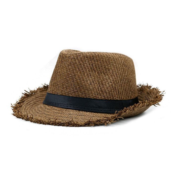 Chapeau Panama Fedora Trilby En Paille Pour Homme - Taille Réglable, été, Neuf Avec étiquette