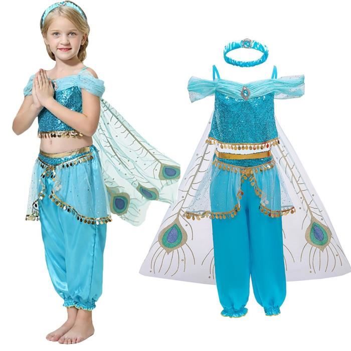 Déguisement Princesse Jasmine Aladdin - JS One - 3 pièces - Bleu