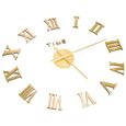 1531BEL® Horloge Murale Vintage Décoration Moderne Salon Chambre Silencieux 3D Design moderne Doré 100 cm XXL-2