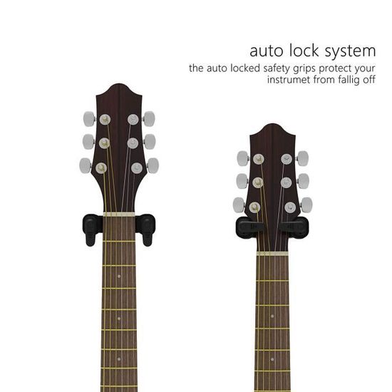 Crochet de guitare pour accrocher votre guitare Support mural noir  universel / OatCo