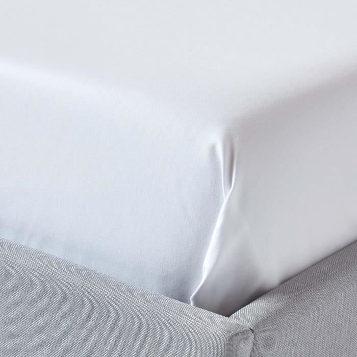 Parure De Lit 1000 Fils Coton égyptien - Split King Blanc Uni - 5 Pièces