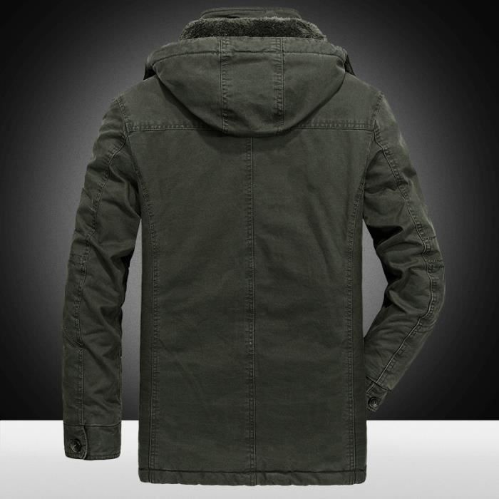 Manteau Homme 6XL amovible a capuche Manteau hommes Col haut VeTement Masculin