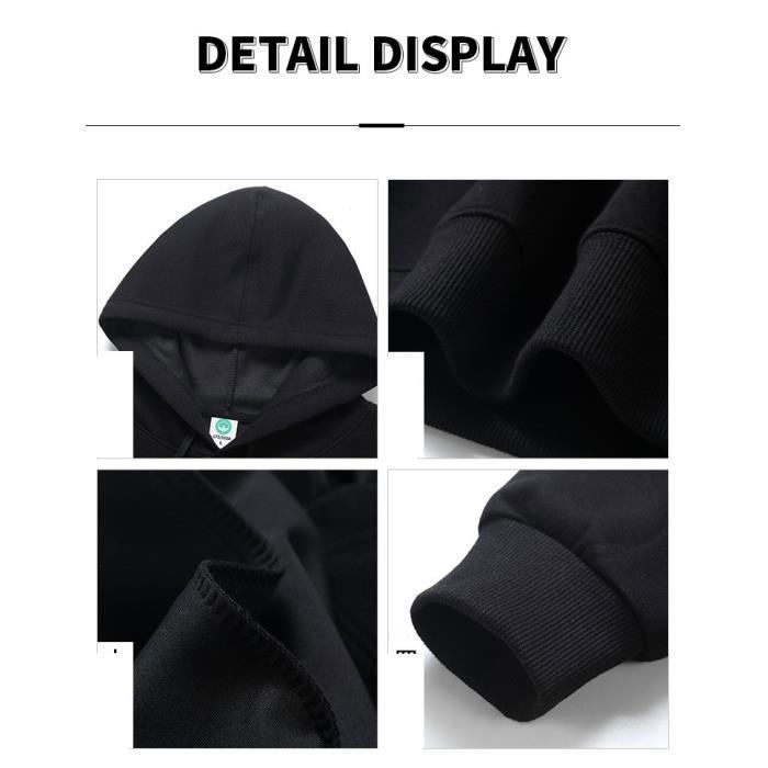 Sweat à Capuche Homme - Coupe Ample, Couleur Unie, Manches Longues, Style Décontracté Sportif