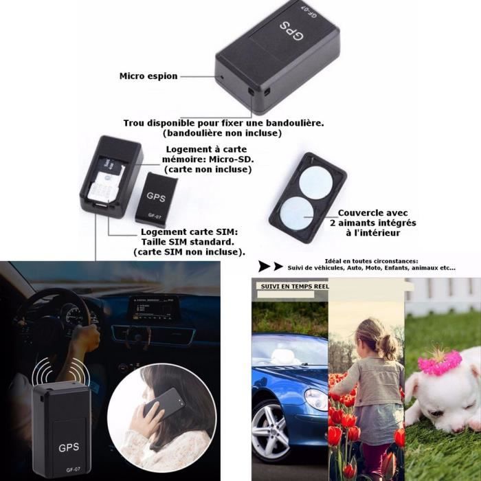 Mini traceur GPS espion avec micro écoute à distance 10 jours