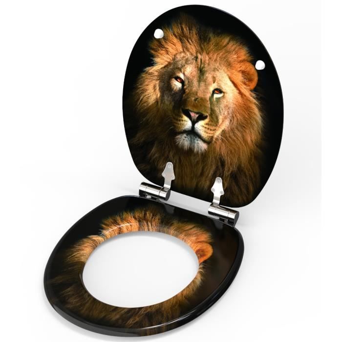 Abattant WC frein de chute soft close Lion Finition de haute qualite Fixation facile Cdiscount Bricolage