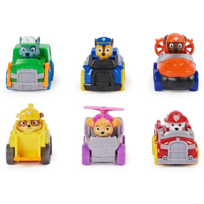 Paw Patrol – Coffret 7 Racers Pup Squad – La Super Patrouille Le Film – Figurines Véhicules Chase, Marcus, Stella Et Plus – Jouet Enfant 3 Ans+