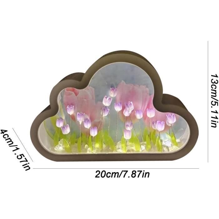 Tulipes miroir de nuage éternel, lampe tulipe miroir nuage, lumières de  nuage, veilleuse faite à la main bricolage miroir tulipe nuage lumière de