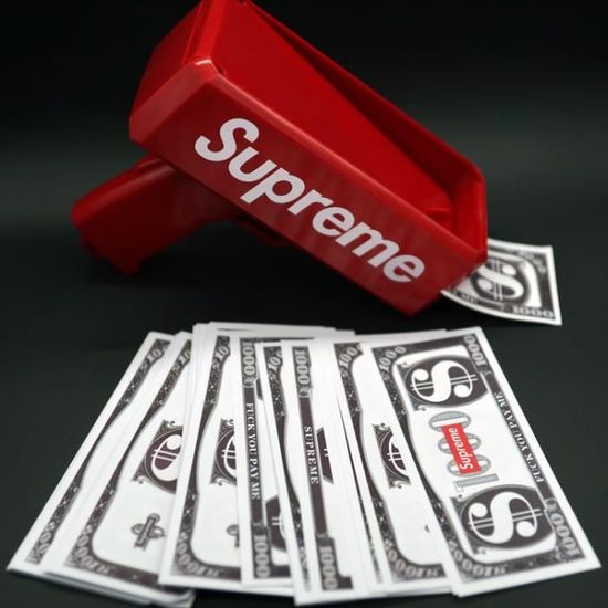 Supreme Cash Cannon Money Gun Ss17 Make It Rain Argent Jouet Gun
