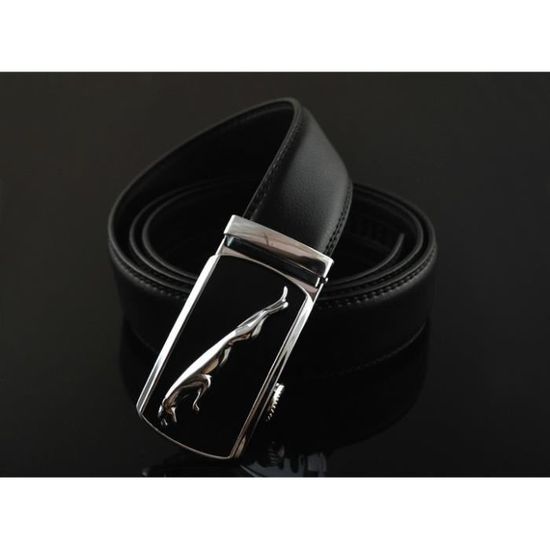 NEUF-Ceinture de Cuir Véritable Noir Pour Auto Boucle de ceinture largeur 3 cm longueur 100-125 cm 