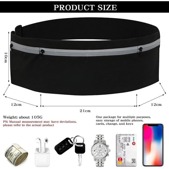 Ceinture de Course Pochette Sportive impermeable et reflechissante Ceinture de Sport avec Trois Poches separees ideale pour L 56 Cdiscount Sport