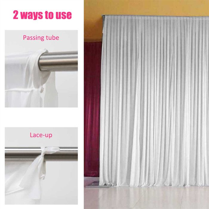 Rideaux Fond Ivoire 3 X 12 M - 8 Panneaux Polyester Champagne Pour Mariage, Anniversaire, Baby Shower