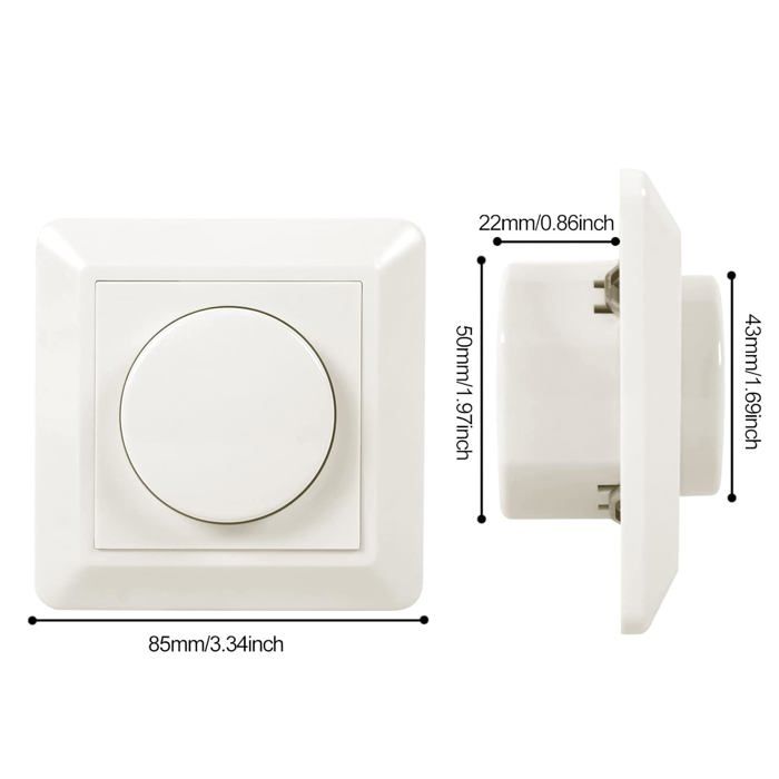 Variateur de Lumière LED,220-240V 5-200W Smart Button Interrupteurs et ...