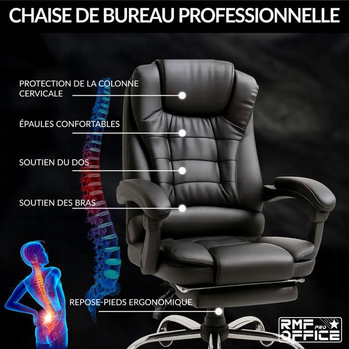 Repose-pied ergonomique avec rouleau de massage - TRAHOO - Noir